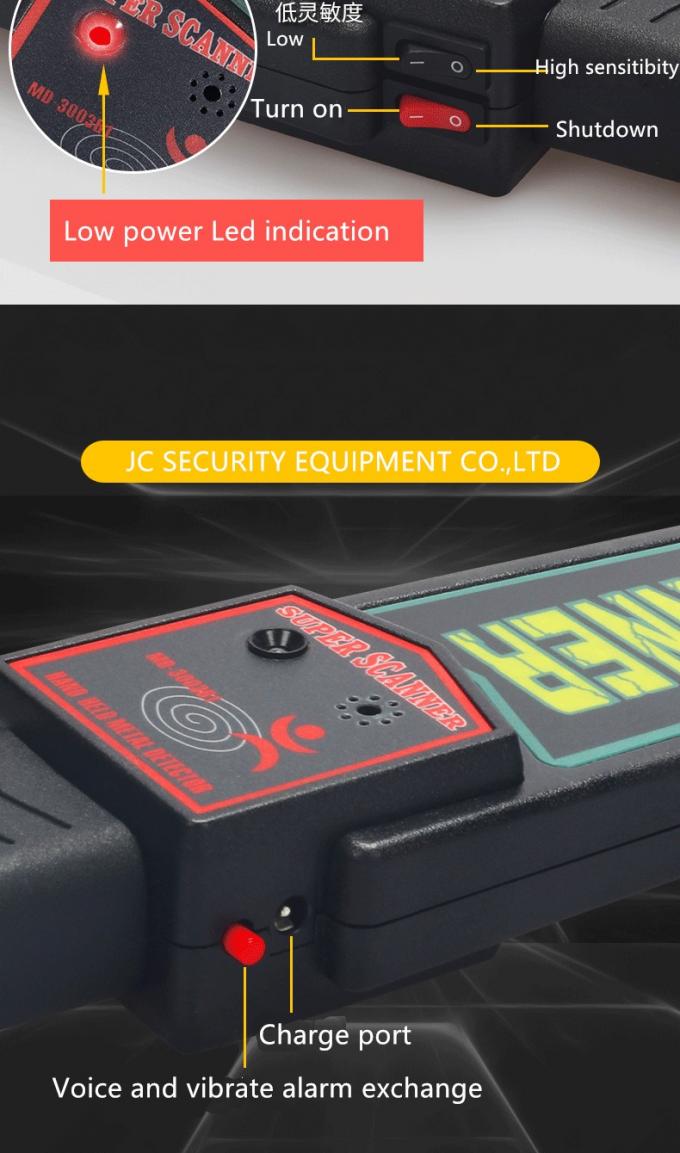 $5 Hoge Gevoeligheidshand - de gehouden die Detector van het Veiligheidsmetaal in ABS Rubberavondmaalscanner wordt gemaakt 1